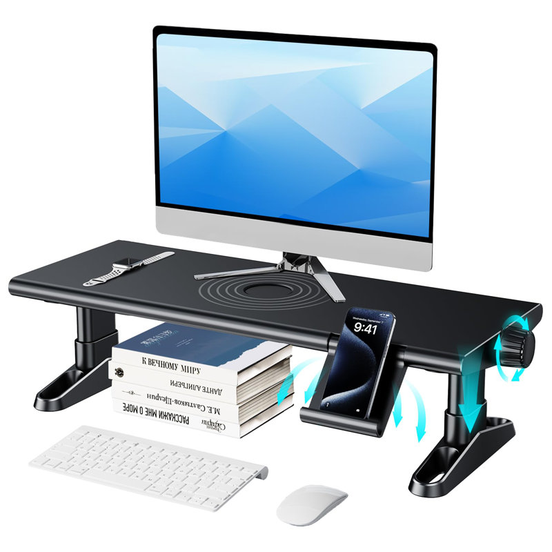 Computer Monitor Stand Riser for Desk Inbox Zero Color Black